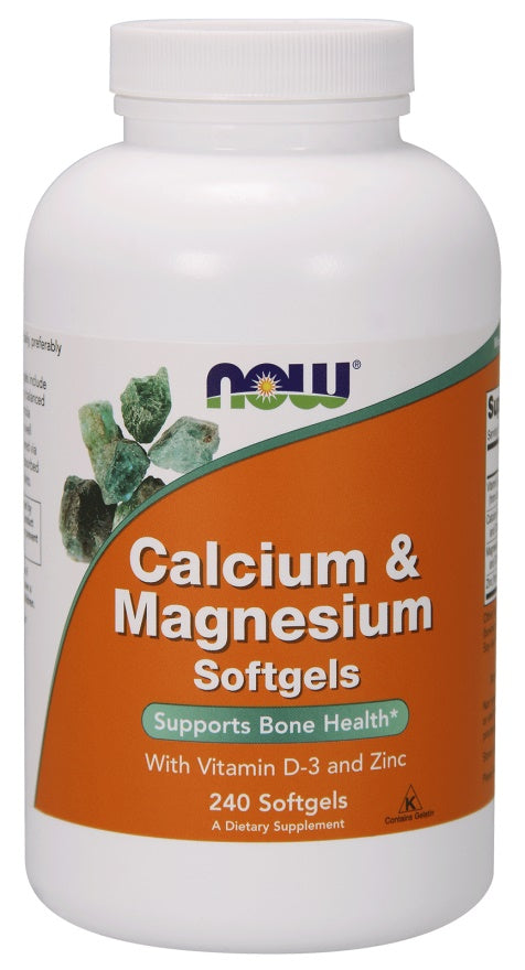 NOW Foods - Calcium & Magnesium with Vit D and Zinc - 240 softgels