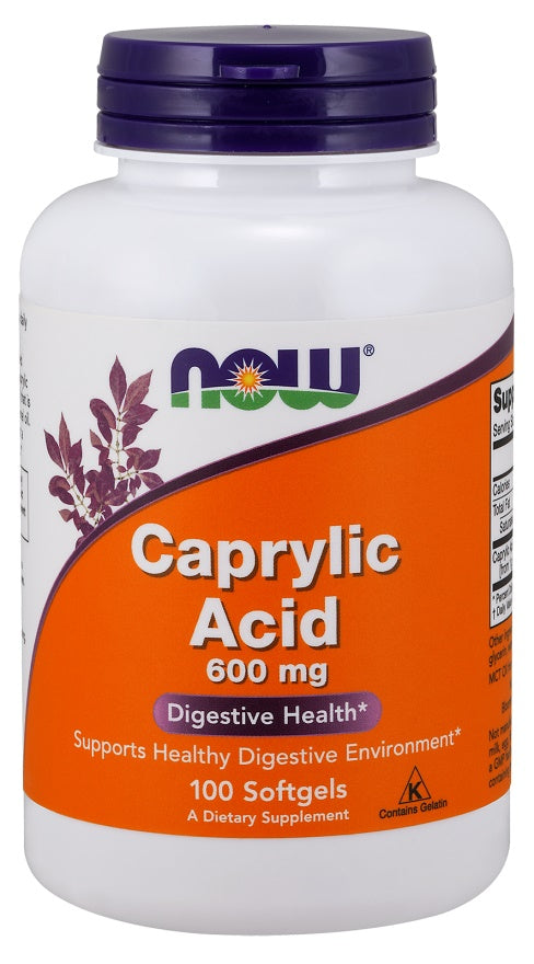 NOW Foods - Caprylic Acid, 600mg - 100 softgels
