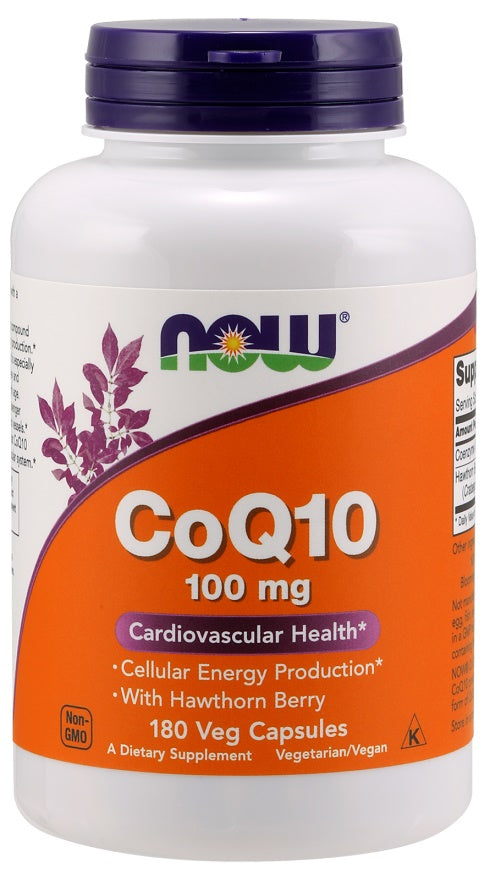NOW Foods - CoQ10 with Hawthorn Berry, 100mg - 180 vcaps