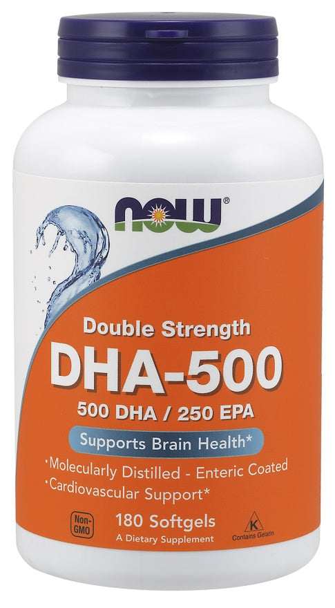 NOW Foods - DHA-500, 500 DHA / 250 EPA - 180 softgels