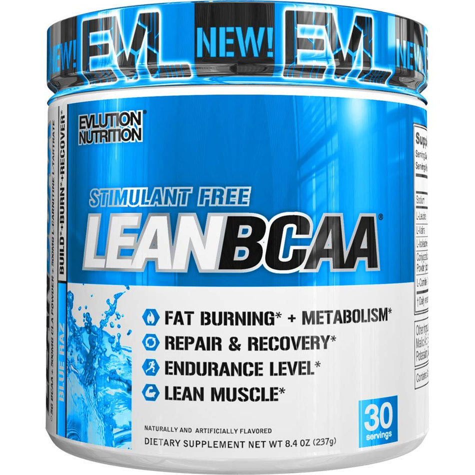 EVLution Nutrition Lean BCAA Stimulant Free Blue Raz 237g