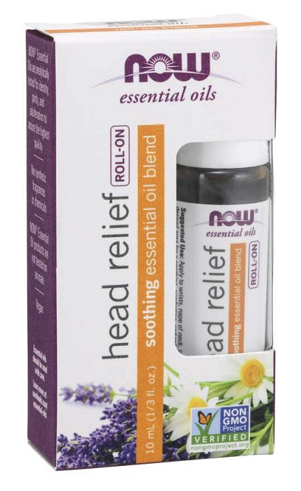 NOW Foods - Essential Oil, Head Relief Blend Roll-On - 10 ml.