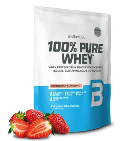 BioTechUSA - 100% Pure Whey, Strawberry - 454g