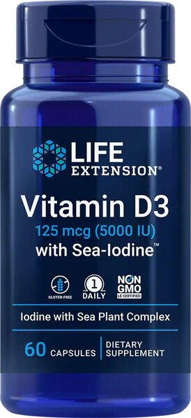 Life Extension - Vitamin D3 with Sea-Iodine, 5000IU - 60 caps