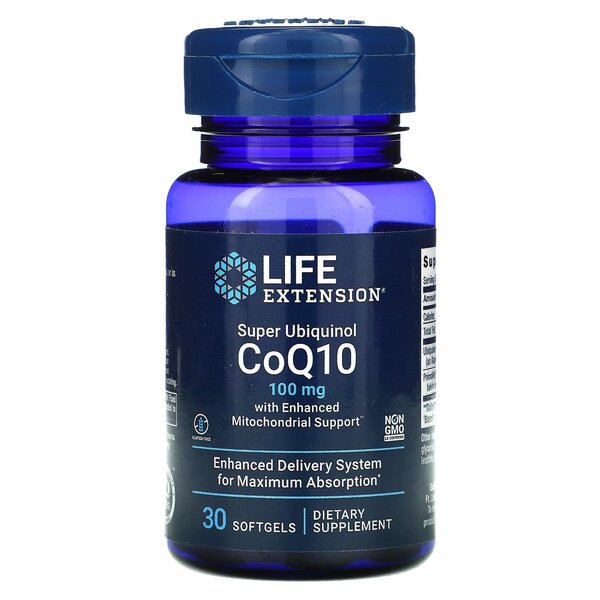 Life Extension - Super Ubiquinol CoQ10 with Enhanced Mitochondrial Support, 100mg - 30 softgels
