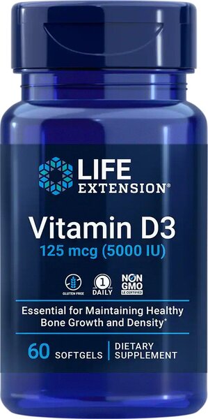 Life Extension - Vitamin D3, 5000IU - 60 softgels