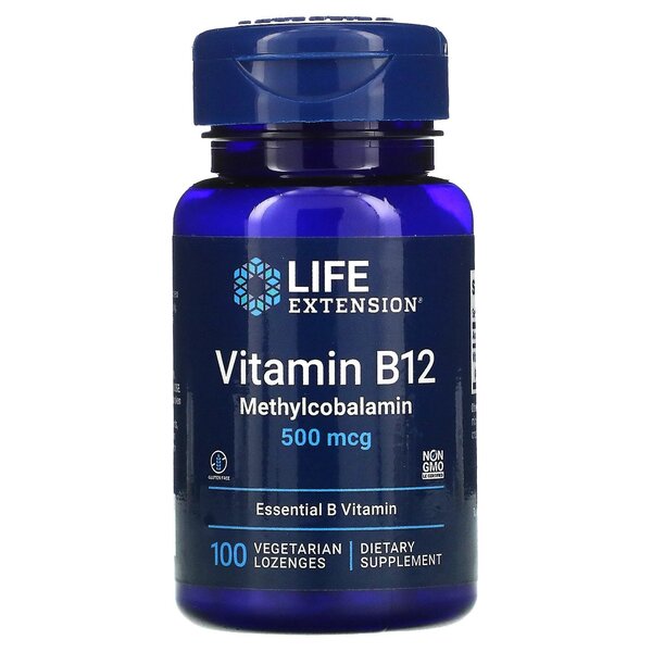 Life Extension - Vitamin B12 Methylcobalamin, 500mcg - 100 vegetarian lozenges