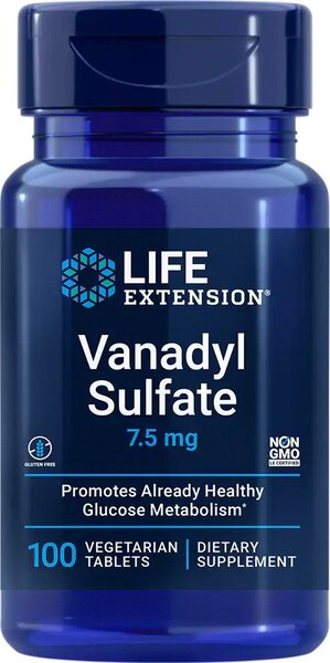 Life Extension - Vanadyl Sulfate, 7.5mg - 100 vegetarian tabs