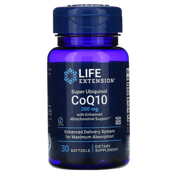 Life Extension - Super Ubiquinol CoQ10 with Enhanced Mitochondrial Support, 200mg - 30 softgels
