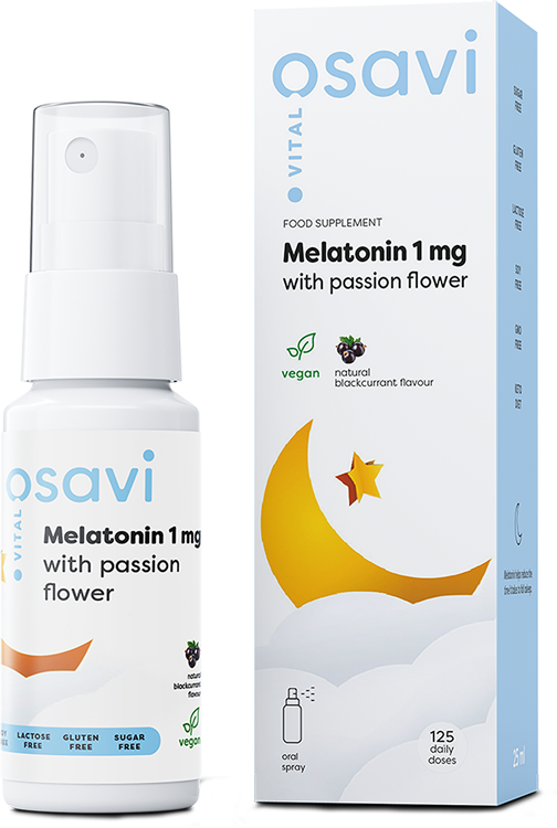 Osavi - Melatonin with Passion Flower Oral Spray, 1mg (Blackcurrant) - 25 ml.