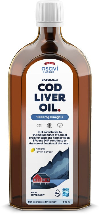Osavi - Norwegian Cod Liver Oil, 1000mg Omega 3 (Lemon) - 500 ml.