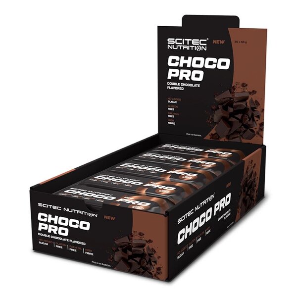 SciTec - Choco Pro Bar, Double Chocolate - 20 x 50g