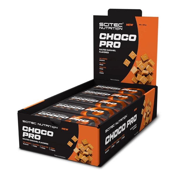 SciTec - Choco Pro Bar, Salted Caramel - 20 x 50g