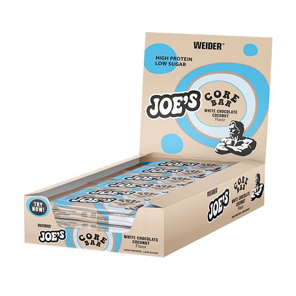 Weider - Joe's Core Bar, White Chocolate Coconut - 12 x 45g