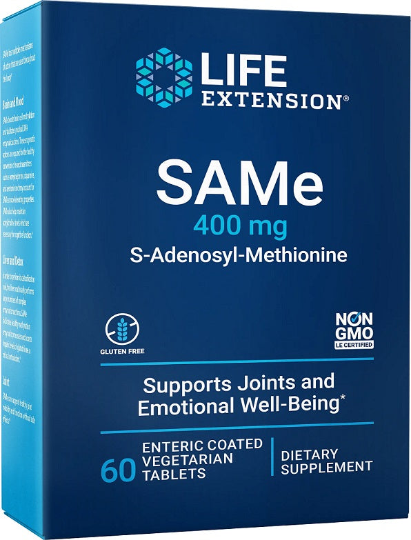 Life Extension - SAMe S-Adenosyl-Methionine, 400mg - 60 enteric coated tabs