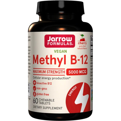 Jarrow Formulas - Methyl B-12, 5000mcg (Cherry) - 60 vegan chewable tabs