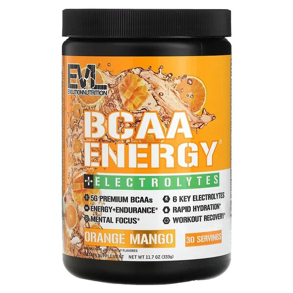 EVLution Nutrition BCAA Energy + Electrolytes Orange Mango - 333g