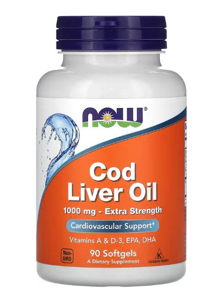 NOW Foods - Cod Liver Oil, 1000mg Extra Strength - 90 softgels