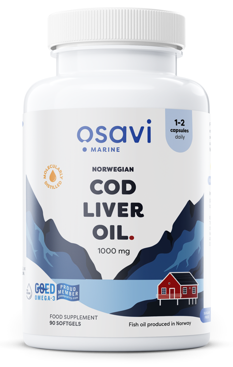 Osavi - Norwegian Cod Liver Oil Softgels, 1000mg (Lemon) - 90 softgels
