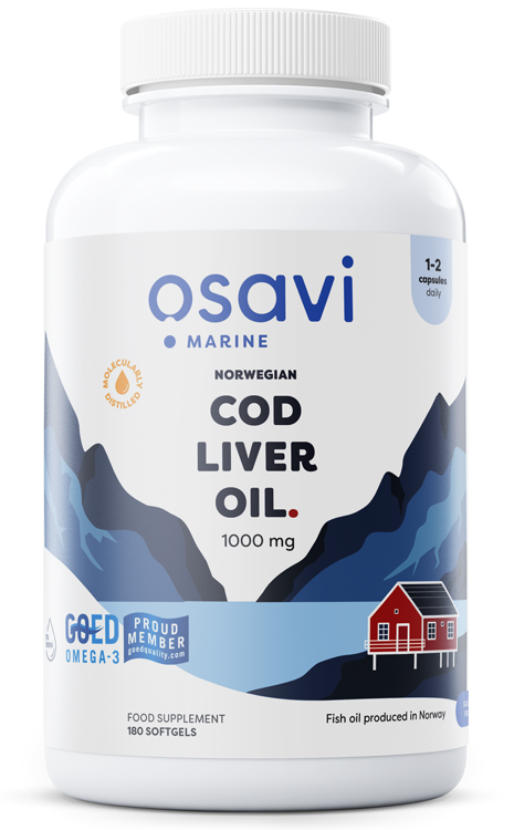 Osavi - Norwegian Cod Liver Oil Softgels, 1000mg (Lemon) - 180 softgels