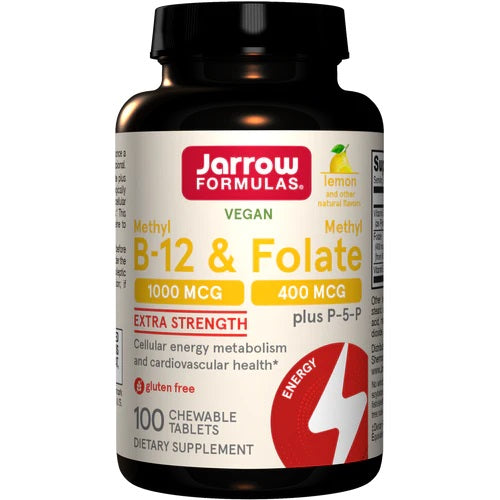 Jarrow Formulas - Methyl B-12 & Methyl Folate, Lemon - 100 chewable tabs