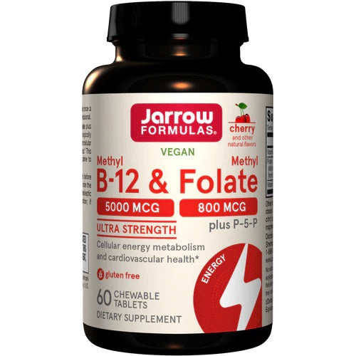 Jarrow Formulas - Methyl B-12 & Methyl Folate, Cherry - 60 chewable tabs