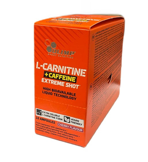 Olimp Nutrition - L-Carnitine + Caffeine Extreme Shot, Cherry - 10 x 25 ml.