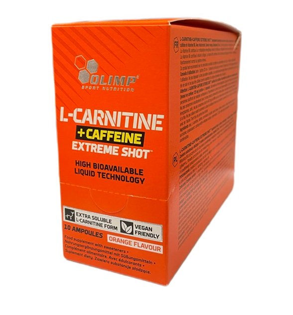 Olimp Nutrition - L-Carnitine + Caffeine Extreme Shot, Orange - 10 x 25 ml.