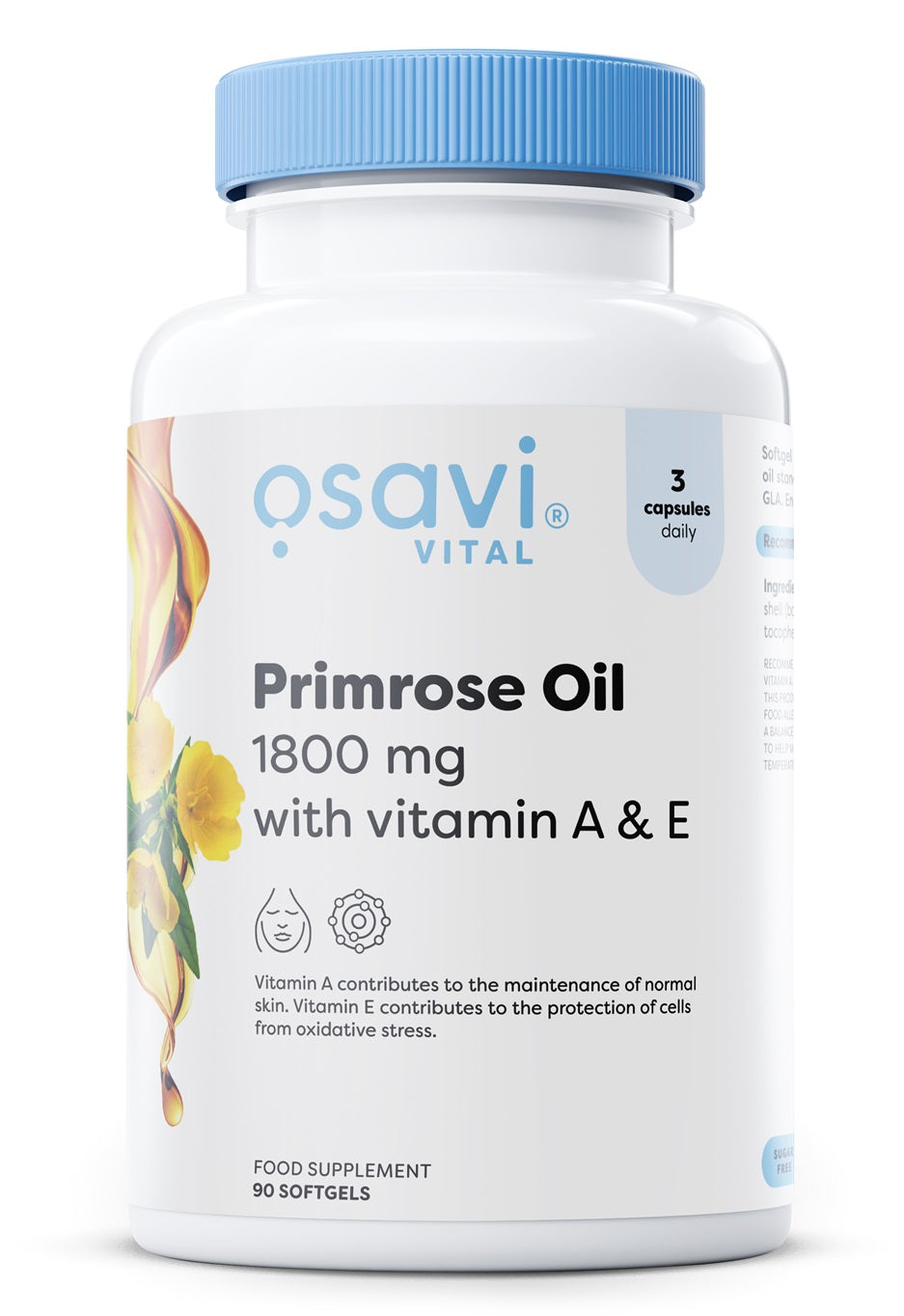 Osavi - Primrose Oil with Vitamin A & E, 1800mg - 90 softgels