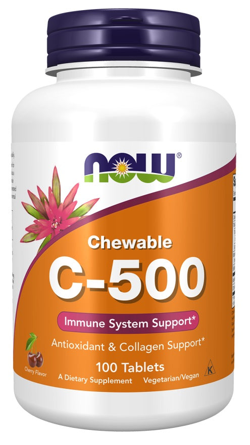 NOW Foods - Vitamin C-500 Chewable, Cherry - 100 tabs