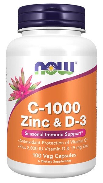 NOW Foods - C-1000 Zinc & D-3 - 100 vcaps