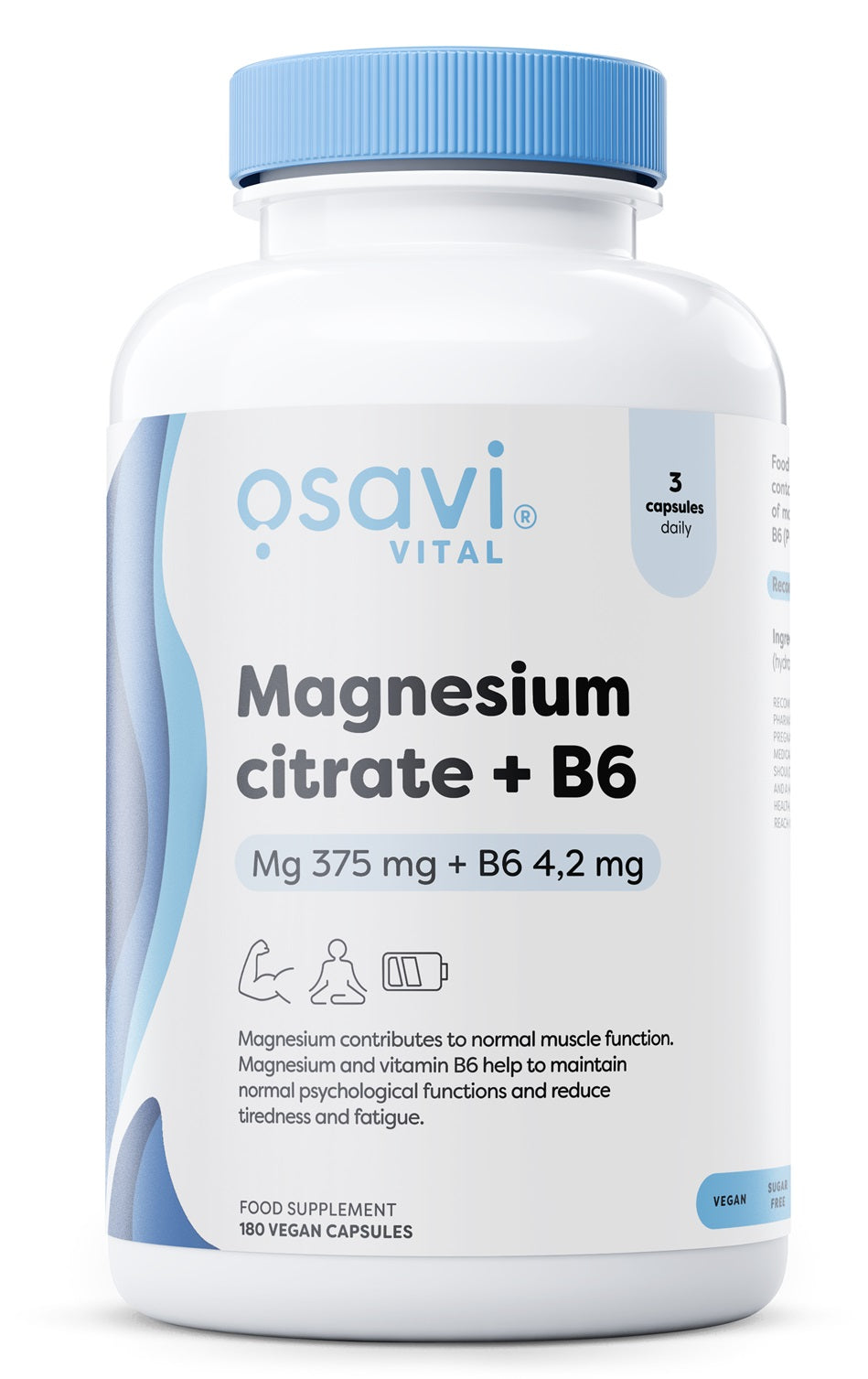 Osavi - Magnesium Citrate + B6, 375mg + 4.2mg - 180 vcaps