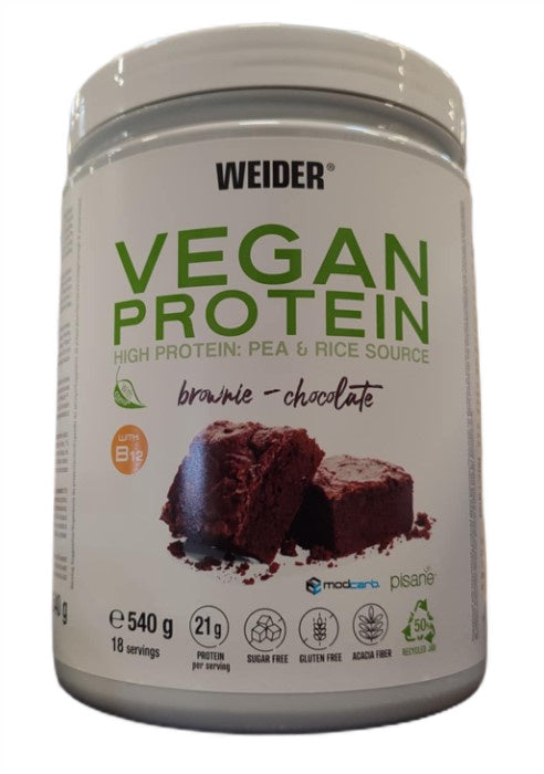 Weider - Vegan Protein, Brownie Chocolate - 540g