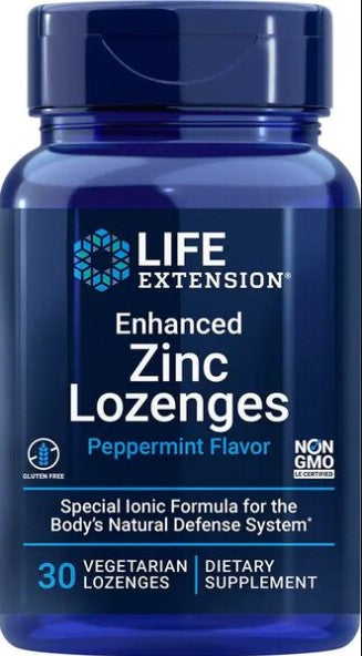 Life Extension - Enhanced Zinc Lozenges, Peppermint - 30 vegetarian lozenges