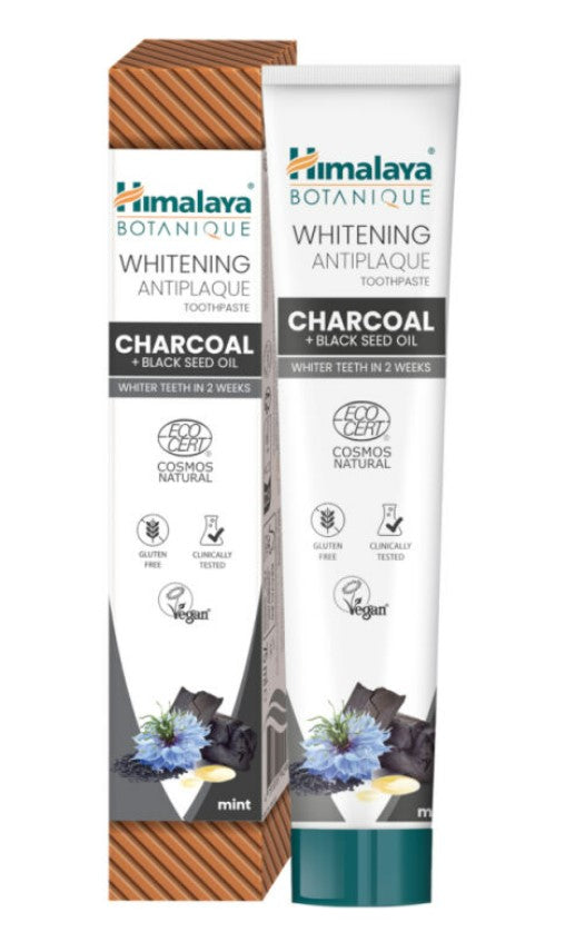 Himalaya - Whitening Antiplaque Toothpaste Charcoal + Black Seed Oil, Mint - 75ml.