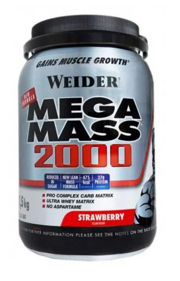 Weider - Mega Mass 2000, Strawberry - 1500g