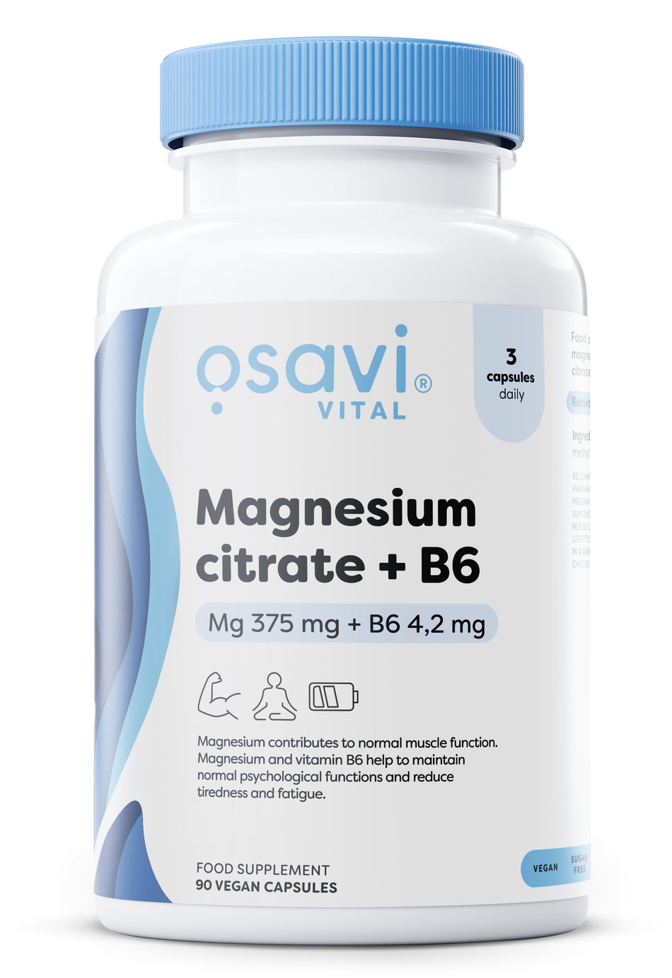 Osavi - Magnesium Citrate + B6, 375mg + 4.2mg - 90 vcaps