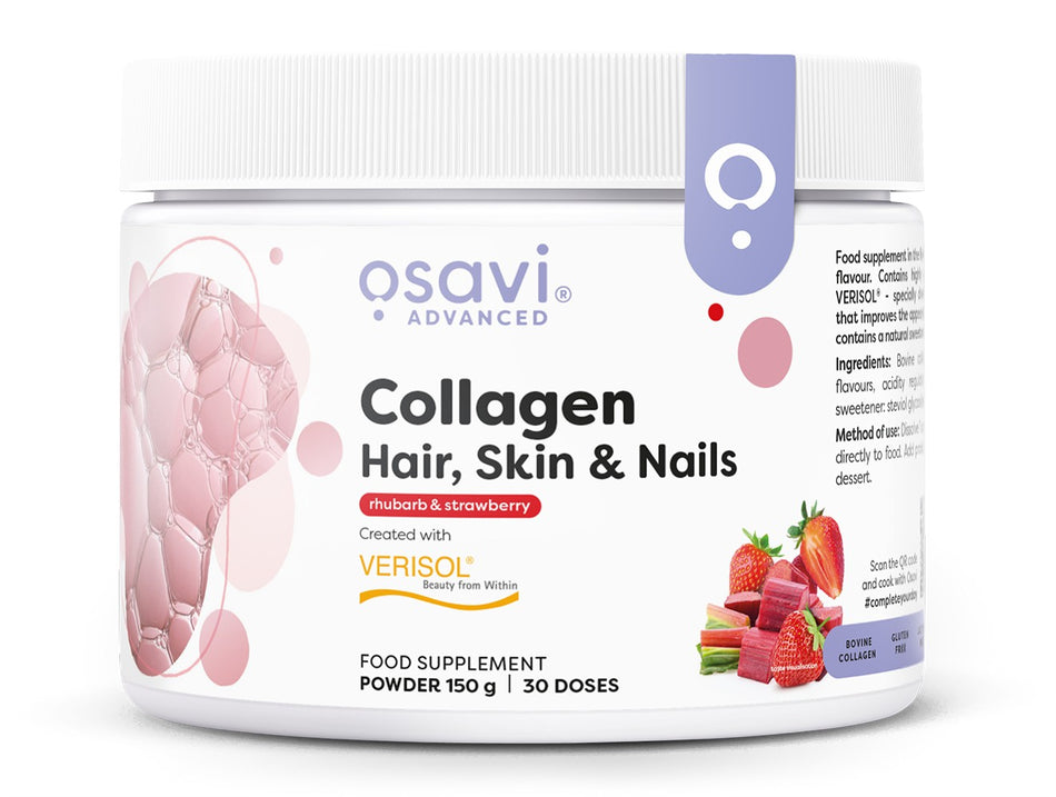 Osavi - Collagen Peptides (Hair Skin & Nails), Rhubarb & Strawberry - 150g