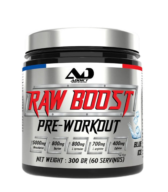 Addict Sport Nutrition Raw Boost Pre-Workout Blue Ice 300g