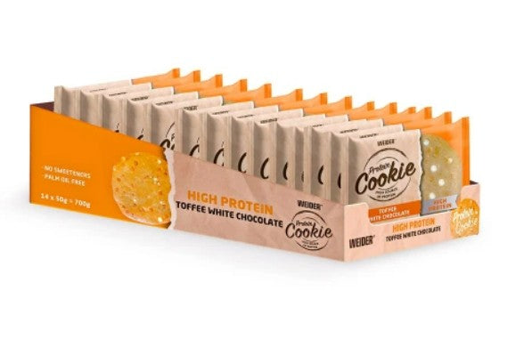 Weider - Protein Cookie, Toffee White Chocolate - 14 x 50g
