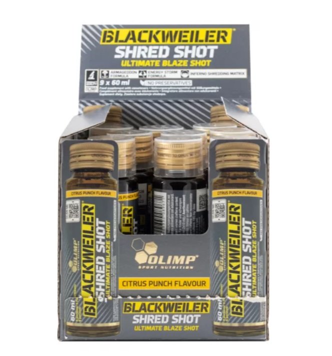 Olimp Nutrition - Blackweiler Shred Shot, Citrus Punch - 9 x 60 ml.