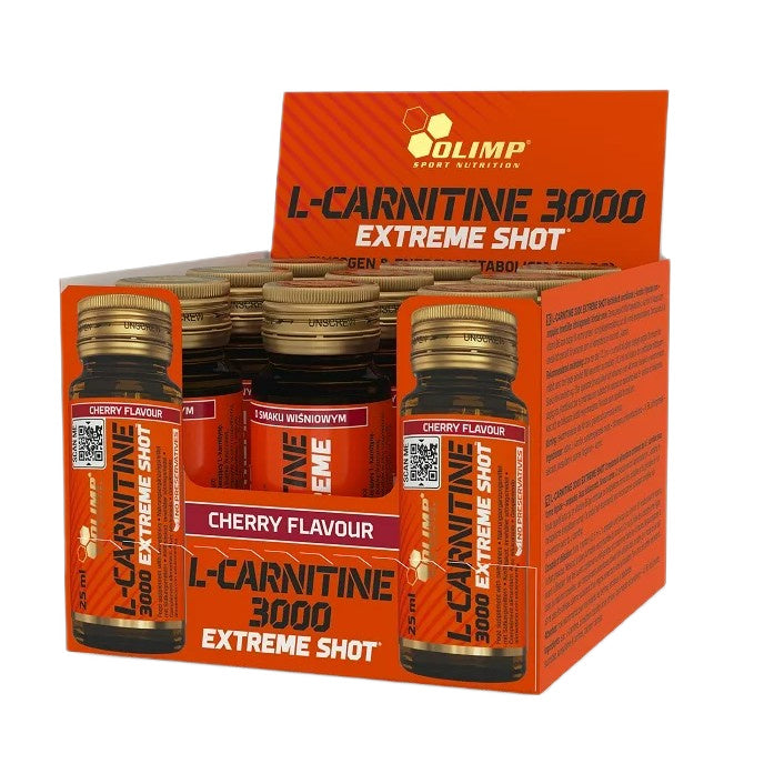 Olimp Nutrition - L-Carnitine 3000 Extreme Shot, Cherry - 9 x 25 ml.