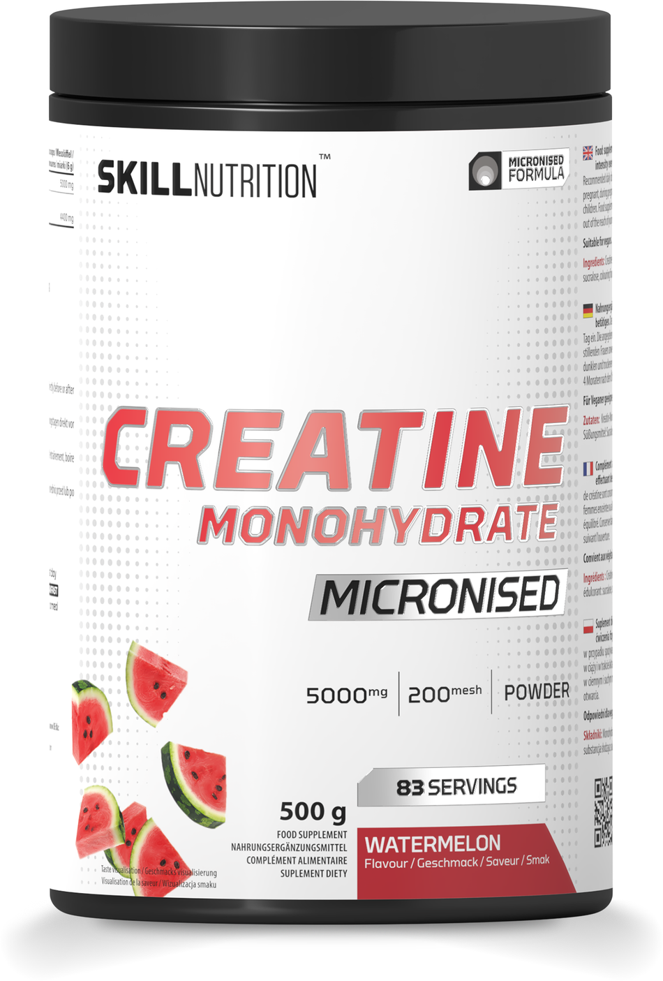 Skill Nutrition - Micronised Creatine Monohydrate Flavoured, Watermelon - 500g