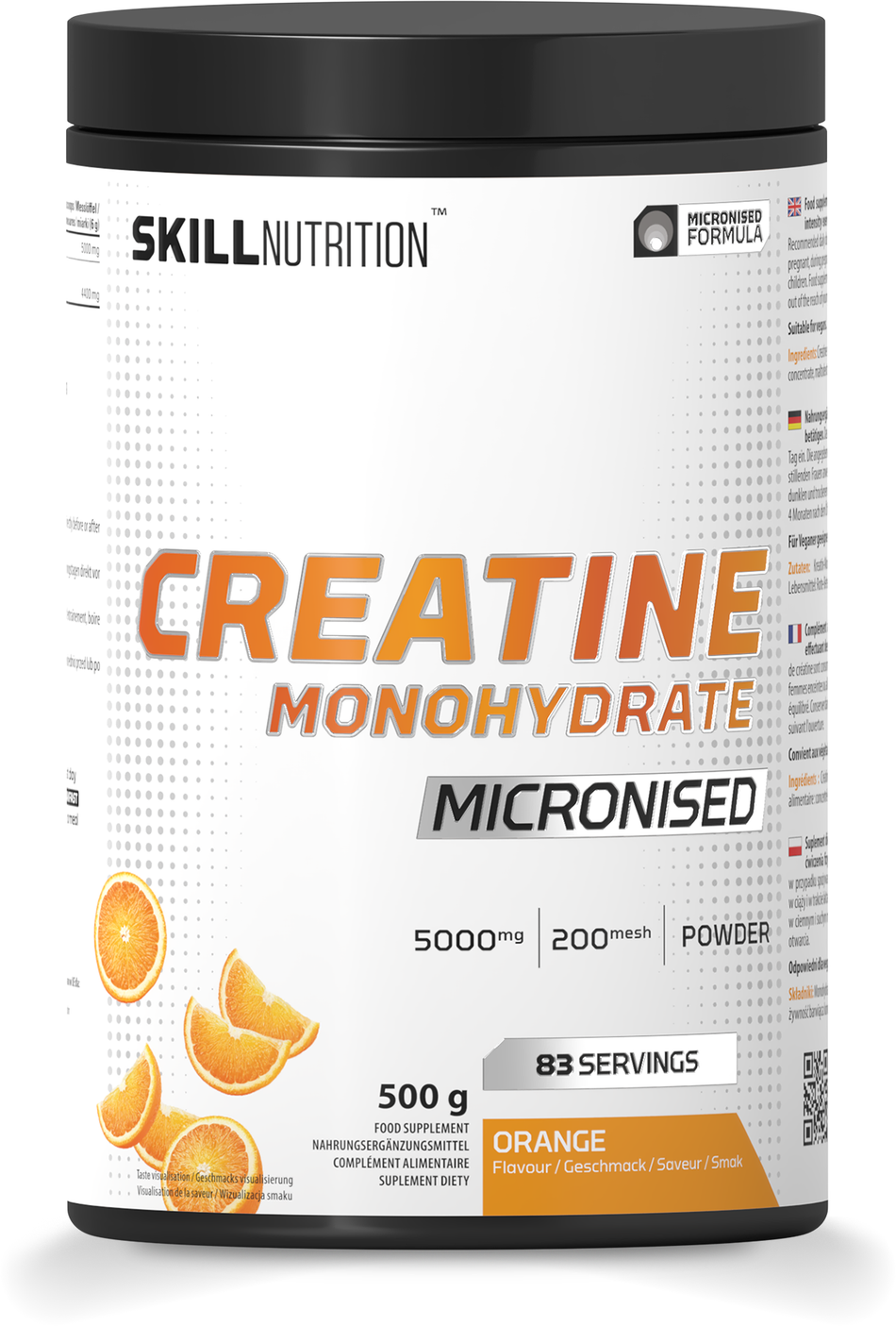 Skill Nutrition - Micronised Creatine Monohydrate Flavoured, Orange - 500g