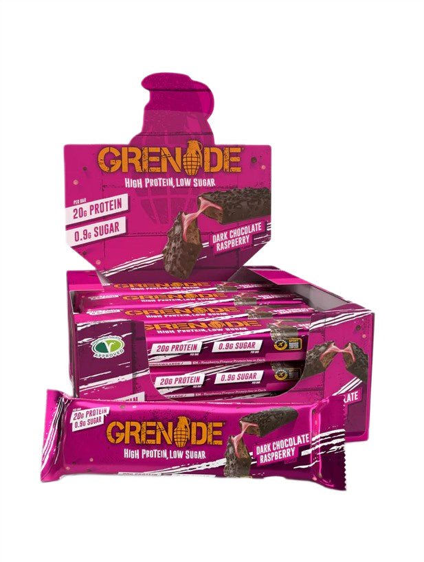 Grenade Protein Bars Dark Chocolate Raspberry - 12 x 60g