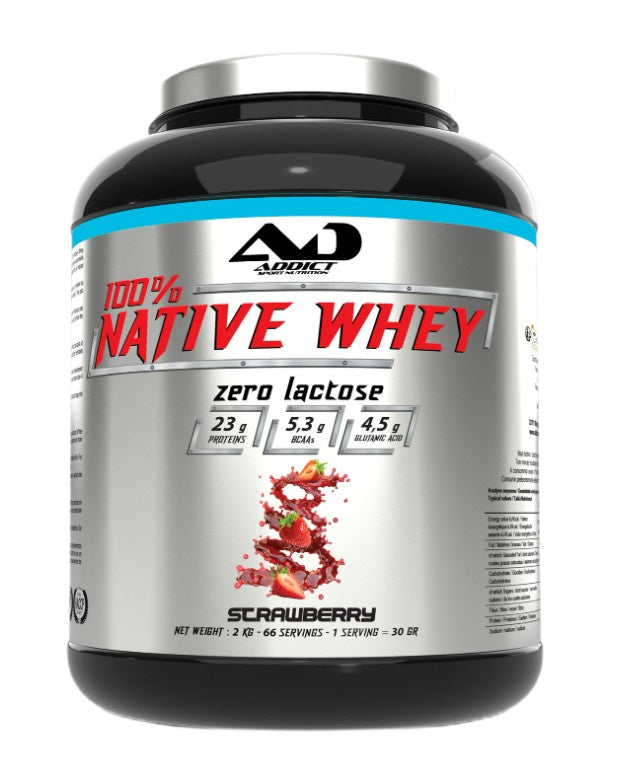 Addict Sport Nutrition 100% Native Whey Zero Lactose Strawberry 2000g
