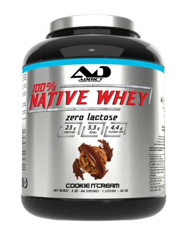 Addict Sport Nutrition 100% Native Whey Zero Lactose Cookie N'Cream 2000g
