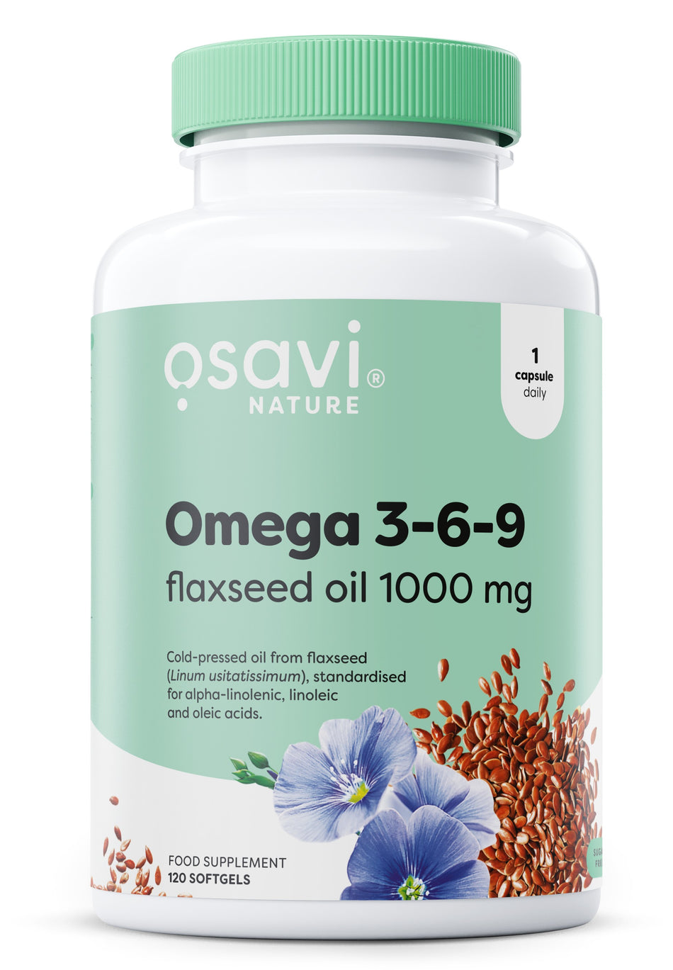 Osavi - Omega 3-6-9 Flaxseed Oil, 1000mg - 120 softgels