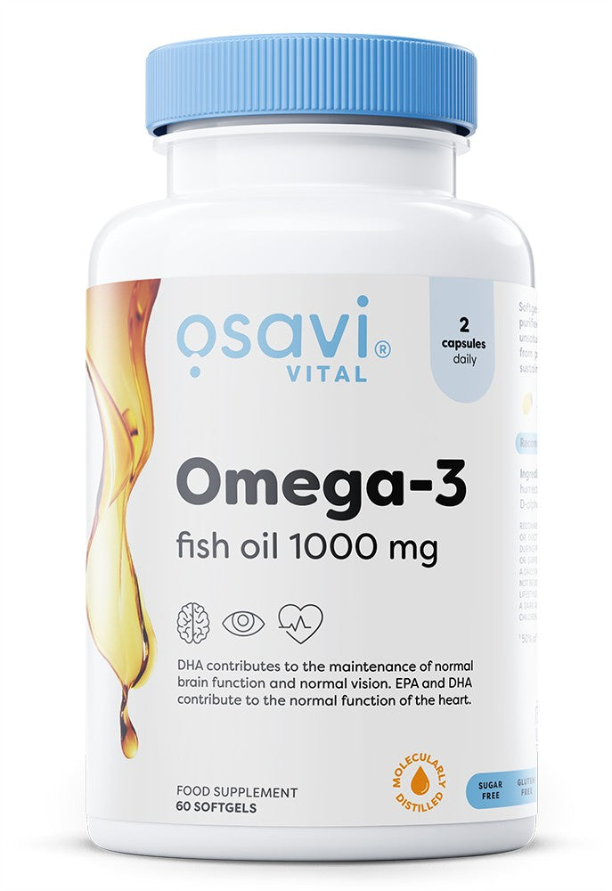 Osavi - Omega-3 Fish Oil Molecularly Distilled, 1000mg (Lemon) - 60 softgels