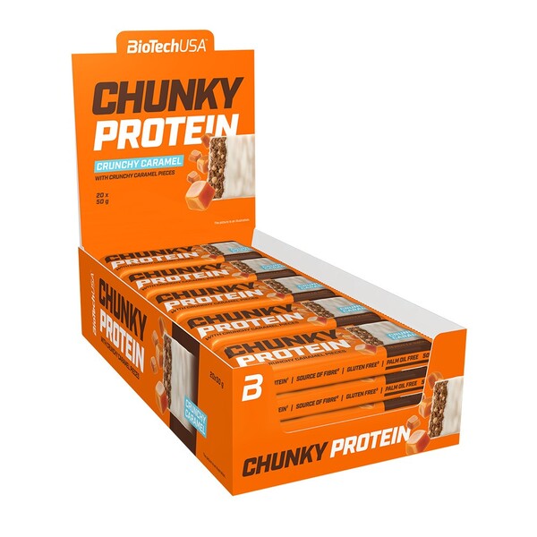 BioTechUSA - Chunky Protein Bar, Crunchy Caramel - 20 x 50g